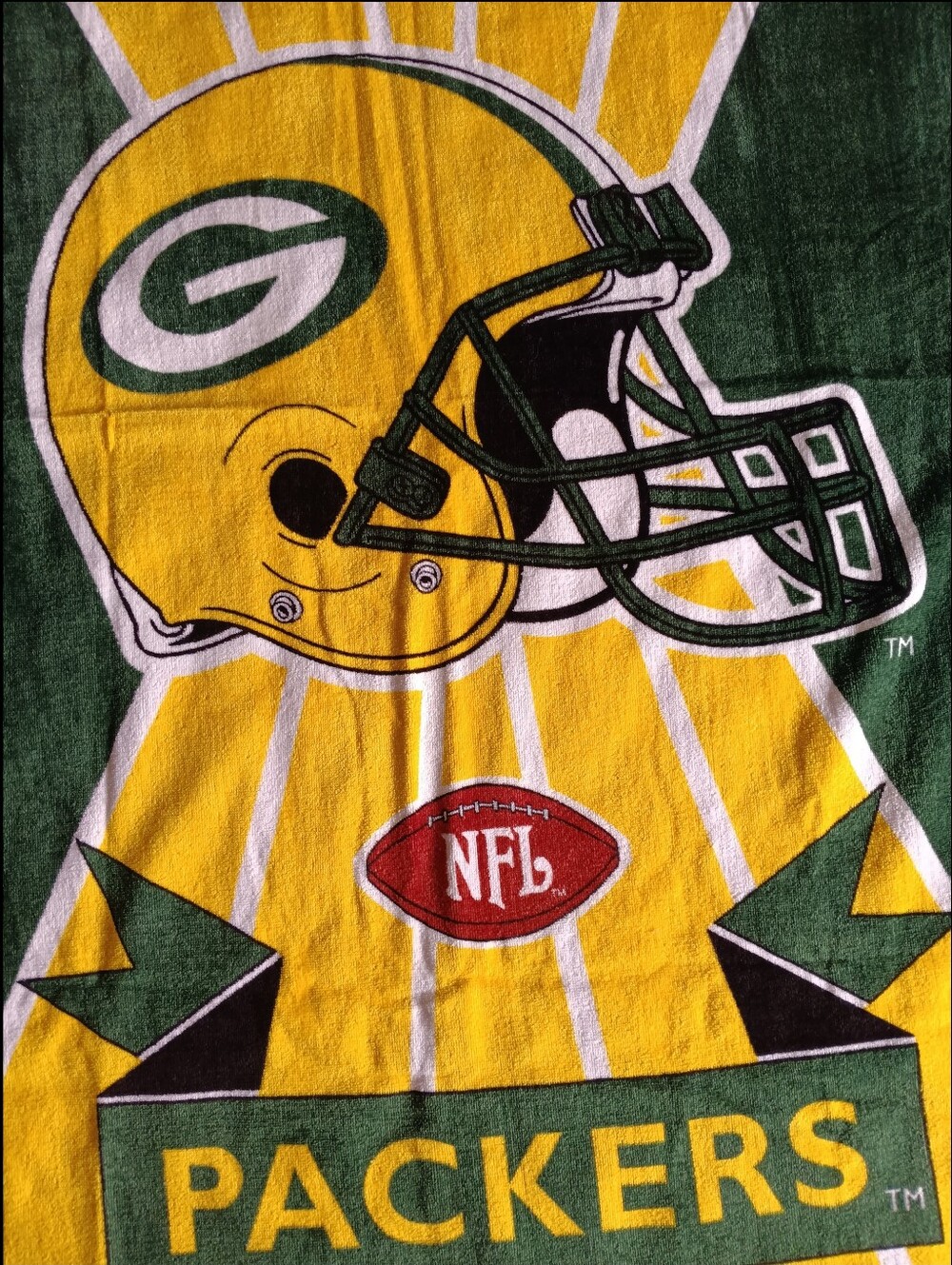 šš Vintage 1996 Green Bay Packers Cotton Beach Towel NFL Football Summer - Picture 5 of 10